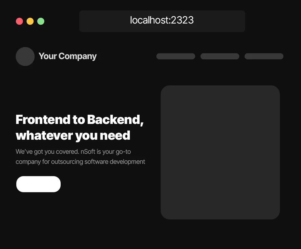 Web application interface built by nSoft